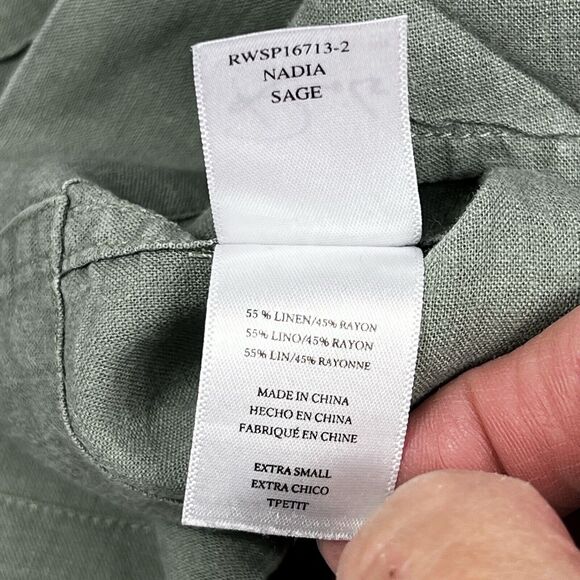 Rails Nadia Sage Green Lightweight Linen Blend Snap Front Jacket Women’s XS - Picture 10 of 11